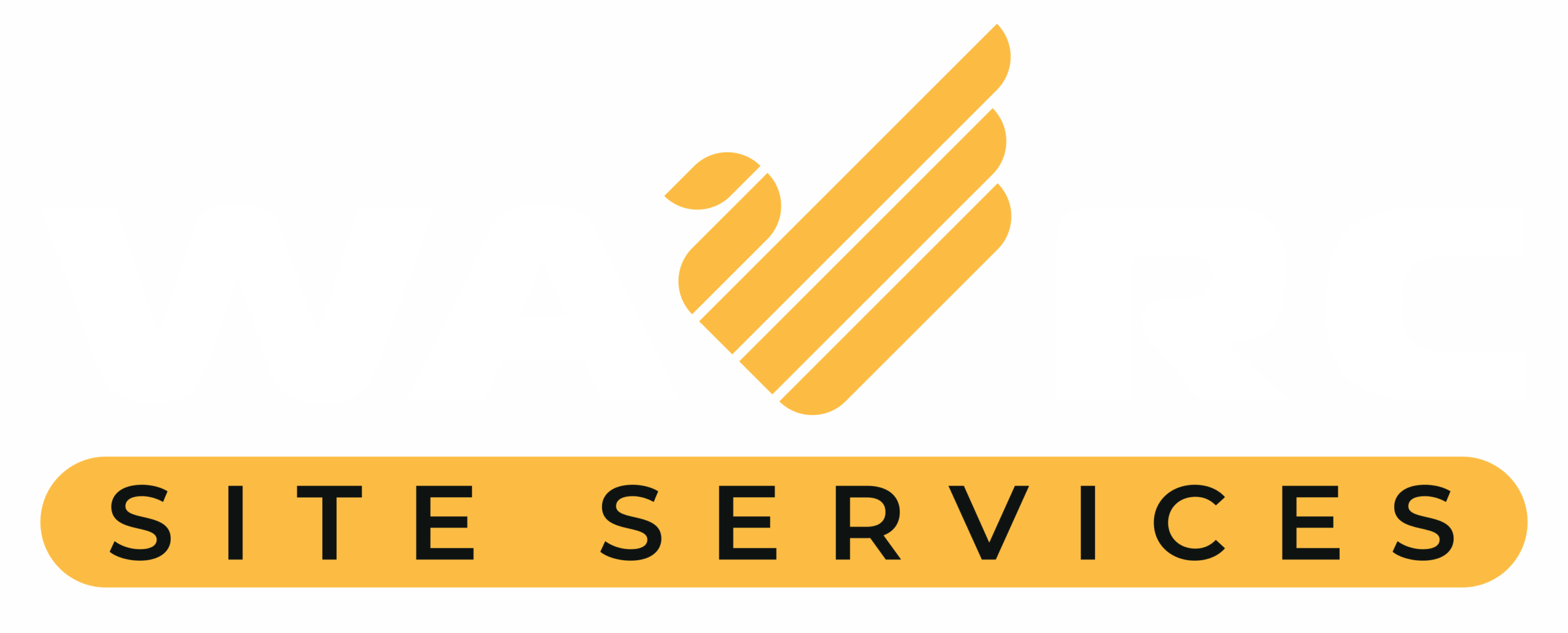 WA Residential and Commercial Site Services white and yellow and black Logo